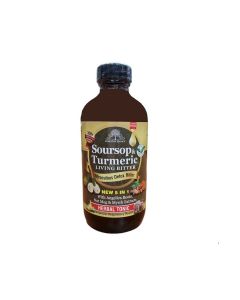 Soursop & Turmeric Living Bitter 5 in 1 with Angelica Roots, Nut Meg & Myrrh Extracts Hebal Tonic 8oz