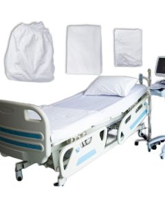 JuGeoZhi 3pcs Hospital Bed Sheet Set 1 Fitted Bed Sheet 1 Flat Bed Sheet 1 Pillow Case for Home Hospital Hotel 35 x 79 x 11 Inch
