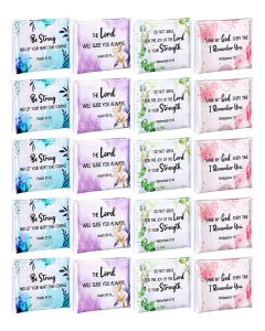Tinlade 24 Packs Travel Size Tissue Pocket Slim Pack Facial 3 Ply Wallet Size Pocket Tissues for Travel Wedding Party Favors, 10 Sheets Each, 4 Styles(Inspirational Scripture)