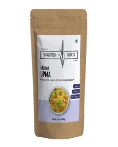 FORGOTTEN Foods "Millet Upma" - Flavourful Traditional Recipe - No Wheat, No Rice, Only Millets, Vegan Friendly - Instant Ready to Cook Breakfast Premix - Low GI, High Fibre Food from Kodo Millets