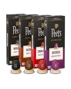 Peet's Coffee Espresso Capsules Variety Pack 10 Each (40 Count) Compatible with Nespresso Original Brewers Single Cup Coffee Pods