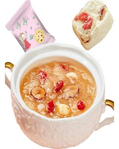 TEAERPKLAE white fungus red dates cinnamon soup 5.29 oz/150g (10 packs x15g) healthy nutritious porridge Freeze dried white fungus, red jujube, Chinese wolfberry soup