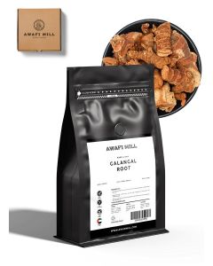 AWAFI MILL Galangal Root (Alpinia galanga/officinarum) – Dried Whole/Slices/Powder / Hot Citrus-Pine, Peppery Ginger-Like Aroma / For Curries, Pastes, Broths, Pickles and Teas - 500 g / 17.6 Oz