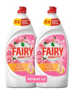 Fairy Dishwashing Liquid, Rose Bloom, 2x800ml