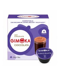 Gimoka Hot Chocolate Coffee Capsules 16 Count / Dolce Gusto Compatible / Rich Chocolate Flavor / Instant Hot Cocoa Coffee Pods for Espresso Machines