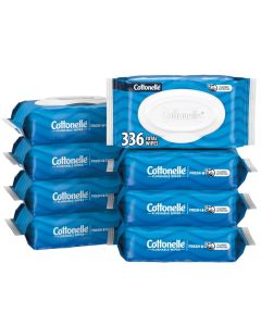 Cottonelle Fresh Feel Flushable Wet Wipes, Adult Wet Wipes, 8 Flip-Top Packs, 42 Wipes Per Pack (336 Total Wipes), Packaging May Vary