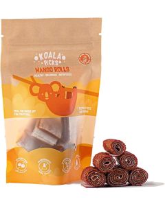 Koala Picks Fruit Rolls 66g - 12pcs Mango Rolls, Free from Artificial Flavor, Preservatives, Transfat, Gluten, Dairy & Refined Sugar, Healthy Snack for Kids & Adults