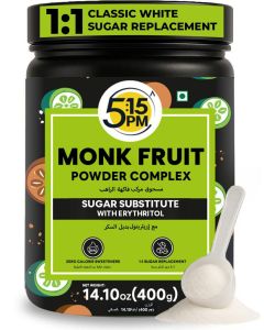 5:15PM MonkFruit Sweetener with Erythritol 400 g / Monk Fruit Sweetener I Monk Fruit Powder I MonkFruit Sugar Extract For Cooking & Baking