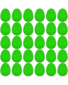 GCQJOQ 30 Pieces Easter Plastic Eggs Fillable Empty Eggs for Easter Basket Stuffers and Party Favors Green