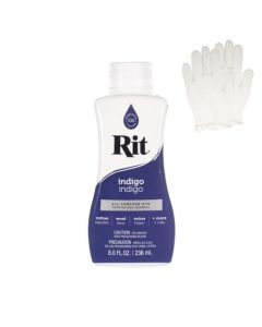 Rit Dye Liquid Fabric Dye for Crafting Clothing and Dcor 8 oz Bottle Indigo Gloves Included