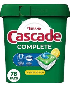 Cascade Complete Dishwasher Pods Dishwasher Detergent Lemon Scent ActionPacs Cleaning Supplies 78 Count