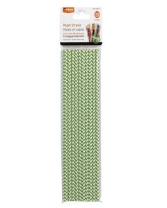 Luciano 100% Biodegradable Paper Straws, 19.5cm,20pcs/Pack, Zigzag Pattern,Multi Pattern Available for Party Supplies, Birthday, Wedding, Bridal/Baby Shower Decorations and Holiday Celebrations