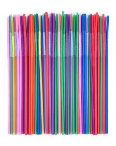 KTOJOY 100 Pcs Flexible Colorful Disposable Plastic Bendable Drinking Bendable Straws, 10.4" Long and 0.23'' Diameter