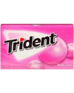 Trident Bubble Gum, 14-Piece Pack - Sugar Free with Xylitol