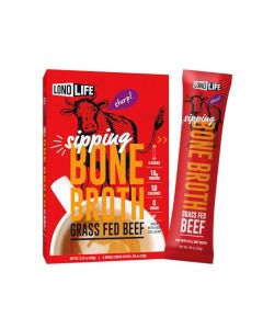 LonoLife Beef Bone Broth Powder Mix GrassFed 10g Protein CollagenRich Keto Paleo Friendly Natural Ingredients 24 Portable Stick Pack Servings