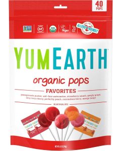 YumEarth Organic Lollipops, Assorted Flavors, 8.5 Ounce, 40 Count - Allergy Friendly, Non-GMO, Gluten Free, Vegan