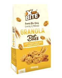 XPro Bite Granola Bites / Honey Flavor / High Fiber / Whole Grain / Energy Boost Snack / 45g Pack