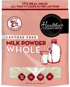 Healthier Comforts Lactose Free Whole Milk Powder - Non-GMO, Gluten Free, 21 oz