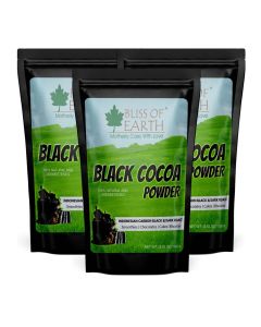 Bliss of Earth Black Cocoa Powder Natural and Unsweetened Carbon Black & Dark Roast Perfect for Cooking & Baking Cakes Biscuits Oreo Chocolates Smoothies 100GM Pack of 3