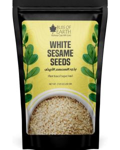 Bliss of Earth White Sesame Seeds 200g / Premium Hulled Sesame Seeds / Raw Natural Edible Seeds for Cooking Baking Tahini / Rich in Calcium Protein Fiber / Vegan Gluten Free Superfood