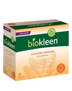 Biokleen Laundry Detergent Powder, Concentrated, Eco-Friendly, Non-Toxic, Plant-Based, No Artificial Fragrance, Colors or Preservatives, Citrus Essence, 5 Pounds - 75 HE Loads/50 Standard Loads