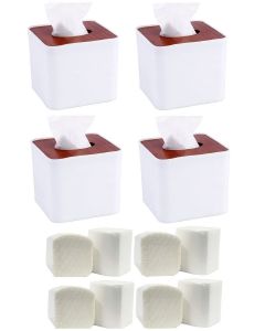 TARGET HYGEINE Facial Paper Dispenser Hotel Bathroom Table Top Tissue Paper Holder Pop up Napkin Box Cover With Free 2 Packet Pop Up Tissue Refill 2 Ply 4x8 CM Tissue Size / 8 Tissue Refill (Pack of 4)