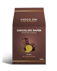 Choco Zen Pistachio Kunafa Dark Chocolate Wafer Rolls 144g