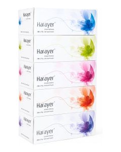 Facial Tissue 2 Ply, 200 Sheets, Pack of 5 / Soft & Absorbent Facial Tissues for Home, Office & Car