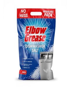 Elbow Grease Dishwasher Salt (Resealable 2kg Bag) / Prevents White Marks & Limescale / Improves Cleaning Performance & Softens Water