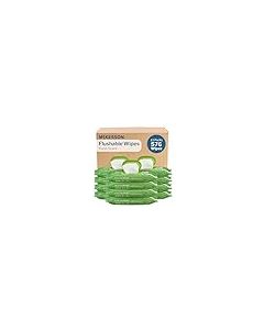 McKesson Flushable Adult Wet Wipes 576 Wipes 12 Pack of 48 Aloe Vitamin E PlantBased Cleansing Wipes Scented