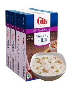 Gits Vermicelli Kheer Indian Sweet Dessert Mix, 400g (Pack of 4)