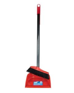 Vileda Long Handle Dustpan & Broom Set – Upright Standing Cleaning Combo for Easy Sweeping Without Bending