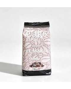 Pure Espresso Classico Intensità 8/10 Coffee Beans 1kg – Arabica & Robusta Blend, Medium Roast, Italian Roast