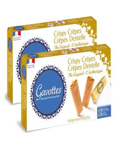 Gavottes Gourmet French Lace Crispy Crepes 2 pack - Individually Wrapped / Ready-to-eat crispy Crepes / Crispy Crepes From France / The Original Crepes Dentelle (2 Packs x 24 Crepes/ 2 x 4.41oz)