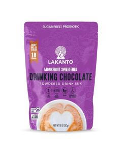 Lakanto Sugar Free Drinking Chocolate Cold or Hot Cocoa Powder Mix Shelf Stable Probiotics Monk Fruit Sweetener Keto Diet Friendly Vegan Dutch Cocoa Gourmet Taste Original 10 oz