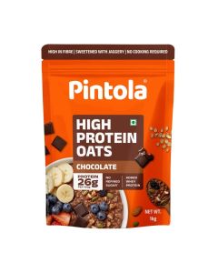 25g High Protein Oats 1kg, Chocolate,No Refined Sugar, with Almonds Raisin, Pumpkin and Chia Seeds, 8g Fibre, Rolled Oats for weight loss, Breakfast Cereals / Gluten Free