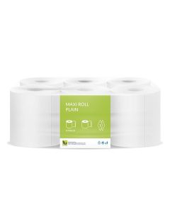 Premium Maxi Roll 550 Gm (Pack of 6 Rolls x 2 Ply) / Premium Embossed Maxi Roll, 2-Ply, Glue Laminated, 550 gm Per Roll - Pack of 6 for Extra Soft and Absorbent Performance, Ideal for Commercial and Home Use