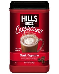 Hills Bros Classic Cappuccino, 14 Ounce Instant Coffee, Medium Roast, Gluten Free, 1 Box (14 oz)