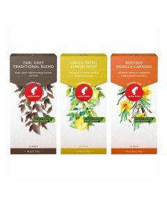 Julius Meinl Tea Variety Pack, Earl Grey/Green Fresh Lemon Mint/Rooibos Vanilla-Caramel, 25 Tea Bags Each, Pack of 3