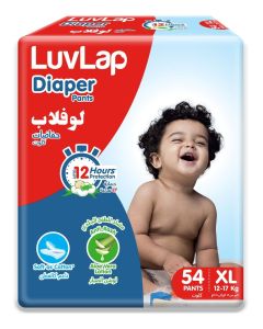 Luv Lap Diaper Pants Extra Large 12-17kg 54 Pieces / Baby Diaper / Great Absorption with Long Lasting Dryness Upto 12 Hours Protection / Elastic Waistband / Gentle on Baby's Skin