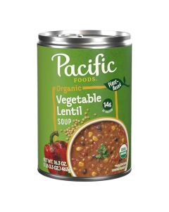 Pacific Foods Organic Vegetable Lentil Soup Plant Based 163 oz Can