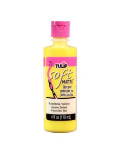 Tulip Soft Fabric Paint Washable Stays Soft and Flexible Permanent Paint for Light and Dark Fabrics 4 fl oz Sunshine Yellow