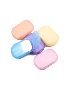 ZEPZY Paper Soap Disposable Soap Paper Strips Scented Mini Paper Soap Sheets Flakes Portable Strips Petals Box Shape Paper Soap For Travelling