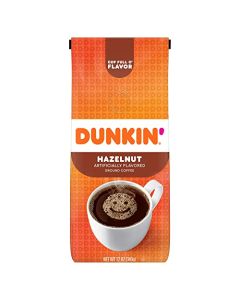 Dunkin Donuts Ground Coffee Hazelnut 12 Oz Per Bag
