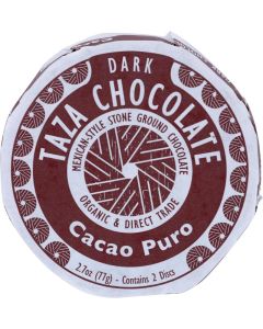 TAZA CHOCOLATE Cacao Puro Chocolate Disc - Organic 70% Dark Chocolate - Mexican Style - 2.7 Oz - Pack of 3