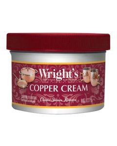 Wrights Copper and Brass Cream Cleaner - Gently Cleans Removes Tarnish Without Scratching White, Whether It’s for Kitchenware, Décor Items, Jewelry, or Collectibles 227gr