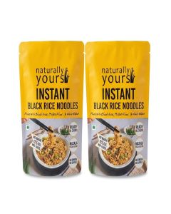 Naturally Yours Black Rice Instant Ramen Noodles / Black Rice, Millet & Whole Wheat / No Maida, No MSG, Not Fried / No Onion No Garlic, Jain Friendly / High Protein / Ready in 2 Minutes / 175g Pack 2