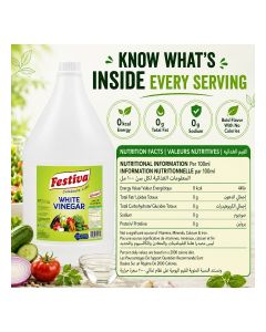White Vinegar 3.78L - Multi Purpose Cooking Vinegar for Salads, Marinades, Pickling and Cleaning - Clear Vinegar