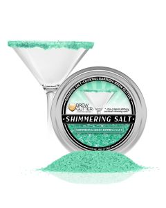 Brew Glitter Shimmering Rimming Salt 4oz 1x Bar Tin Edible Glitter Blended Cocktail Garnish for Mixed Drinks and Beverages Green 4oz
