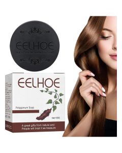 Eelhoe Polygonum Soap Hair Darkening Gray Hair Reverse Anti Loss Hair Shampoo Strengthen Nourish Hair Roots Bar Gray White Hair Color To Black Shampoo Soap (100g)